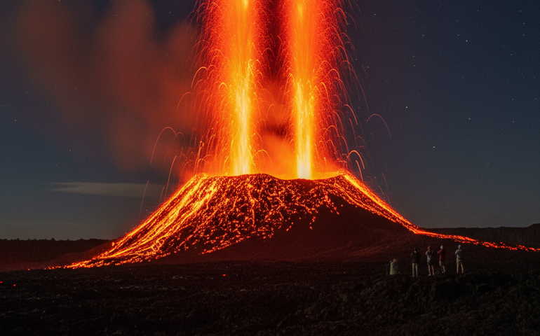Vulcão Kilauea volta a lançar jatos de lava com mais de 400 metros de altura