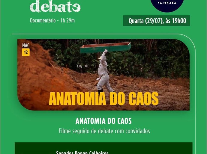 Sessão especial do filme “Anatomia do Caos” terá debate com Renan Calheiros sobre a CPI da Covid-19
