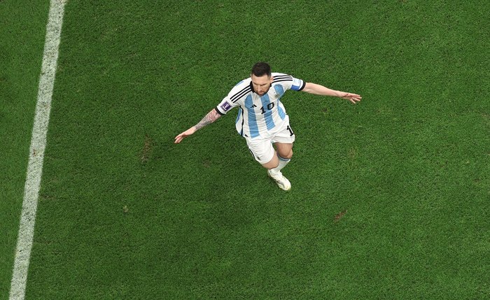 Messi marcou um gol na final contra a França na Copa do Mundo do Catar