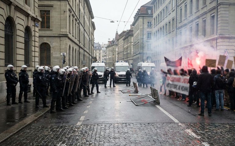 Protesto contra cúpula do G7 termina em confronto com a polícia em Genebra