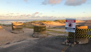 BLOQUEIO FAIXA DE AREIA / Foto: Ascom/Emsurb