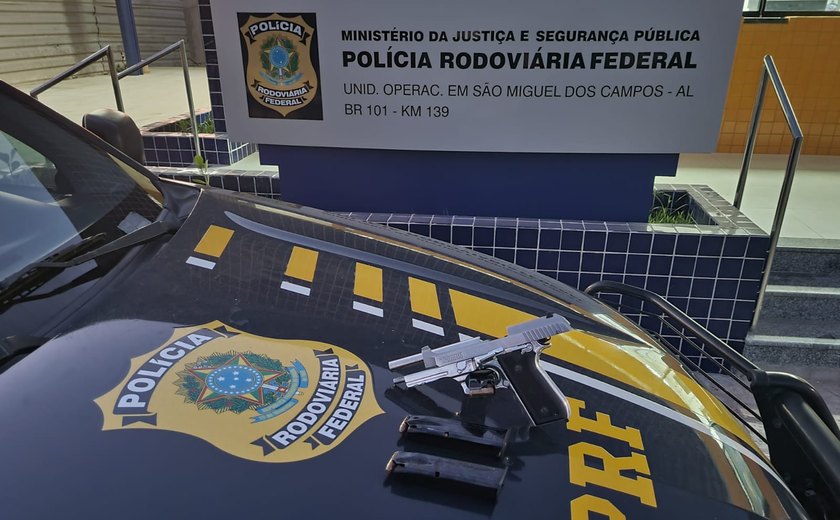 Homem é preso pela PRF por porte ilegal de arma de fogo m São Miguel dos Campos/AL