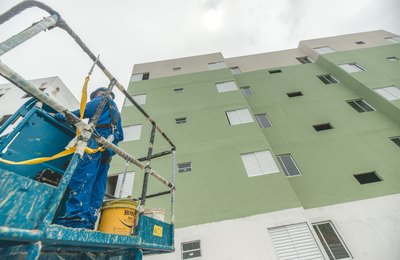 Prédios do Parque da Lagoa começam a receber pintura e esquadria