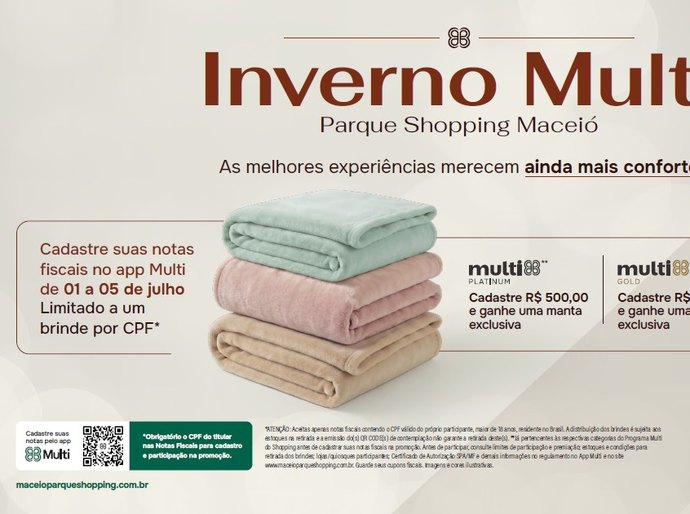 Campanha de Inverno do Parque Shopping presenteia clientes do programa de relacionamento Multi