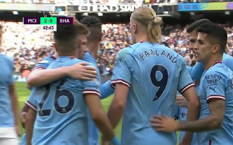 Haaland e De Bruyne decidem novamente e Manchester City vence Brighton por 3 a 1