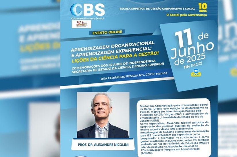 Alexandre Nicolini ministrará três capacitações em junho - uma em Moçambique