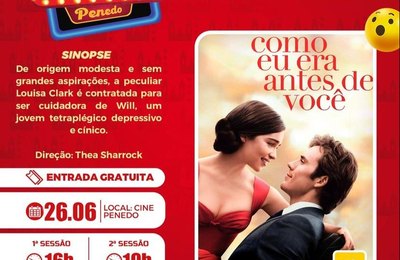 Quarta de Cinema Livre tem duas sessões gratuitas de Como Eu Era Antes de Você no Cine Penedo