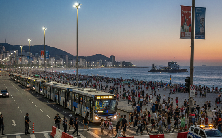 Réveillon 2026: Copacabana terá bloqueio total de veículos a partir das 21h do dia 31