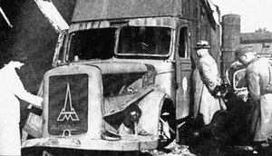 O caminhão usado pelos nazistas asfixiava com os gases produzidos pelo próprio veículo / Foto: Foto: Reprodução/Wikimedia Commons