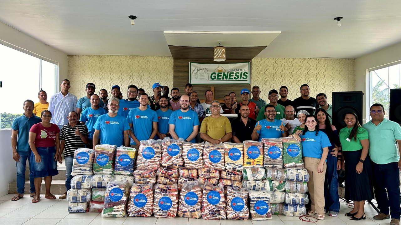 Com foco na interiorização, Alagoas Sem Fome doa uma tonelada de alimentos em Campo Alegre