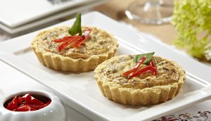 Quiche de abóbora e carne seca