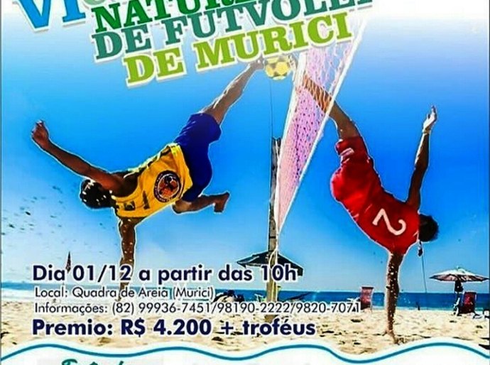 Murici recebe a VI Copa da Natureza de Futevôlei no dia 1º de dezembro