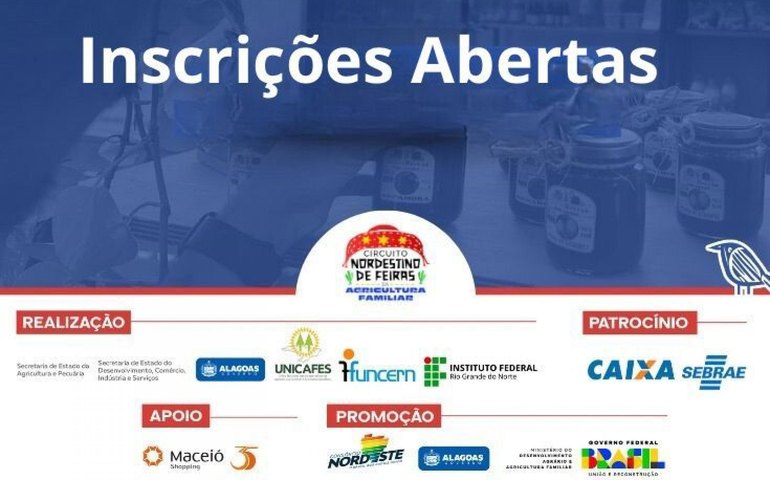 Edital de credenciamento na 1ª Feira Alagoana da Agricultura Familiar e Economia Solidária vai até 21 de novembro