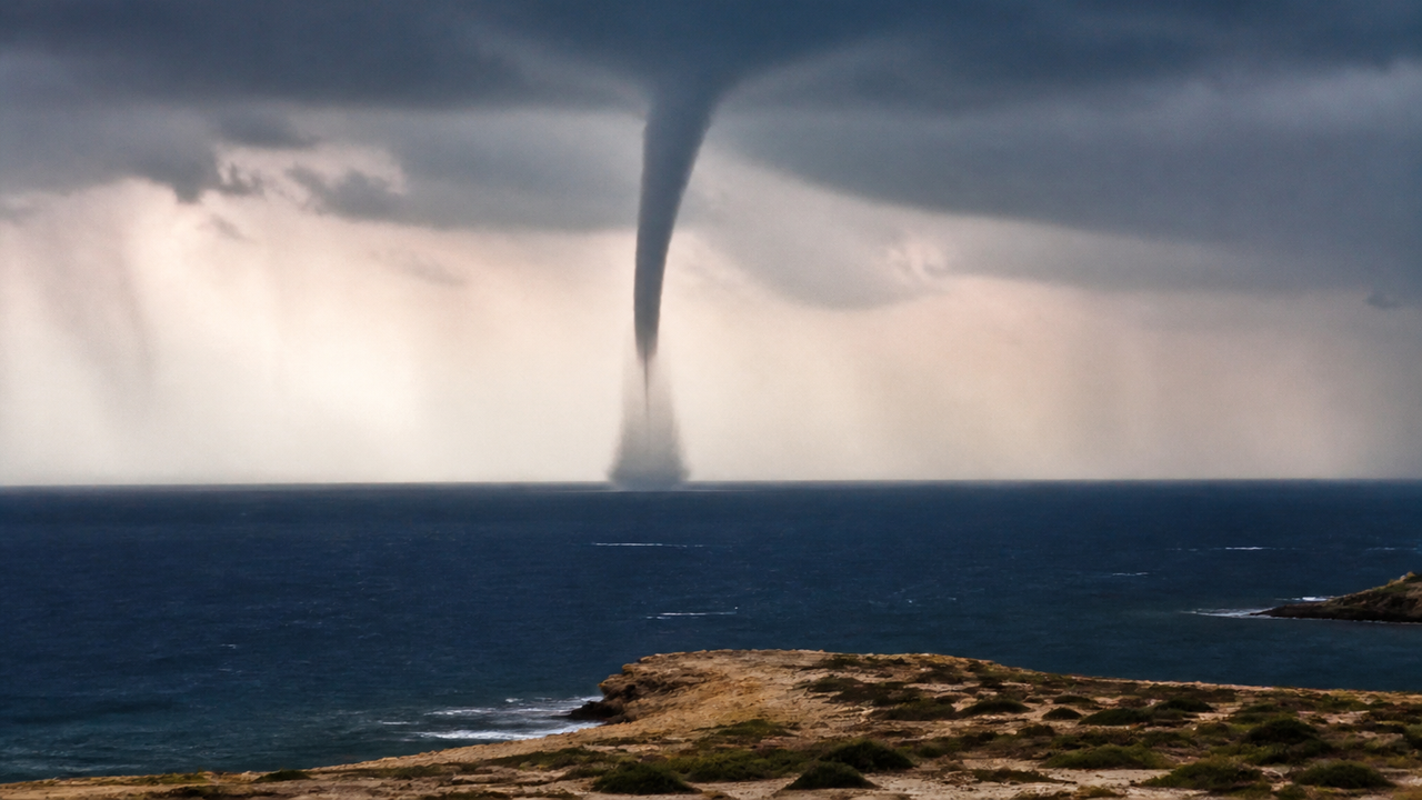 Monstro nos mares: tornado impressiona moradores na costa do Chipre
