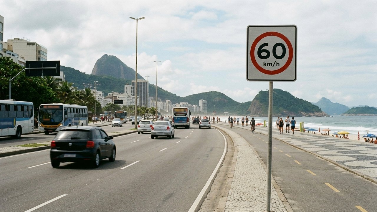 Rio reduz limite de velocidade na orla para 60 km/h