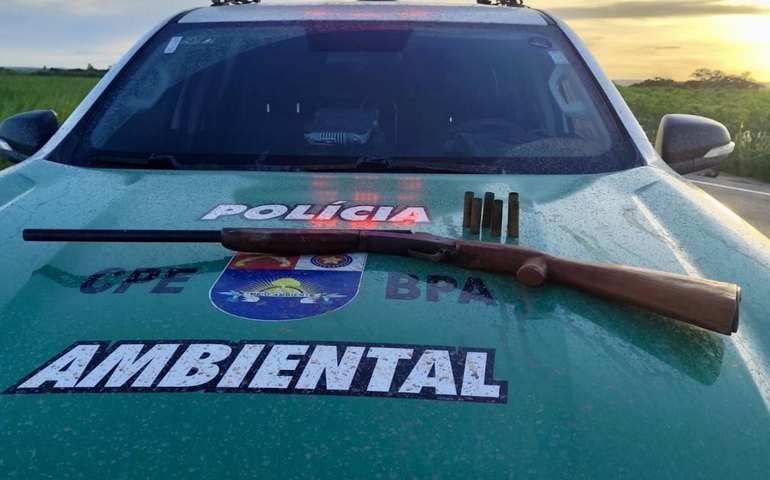 PM-AL apreende arma, aves silvestres e redes de pesca predatória no interior