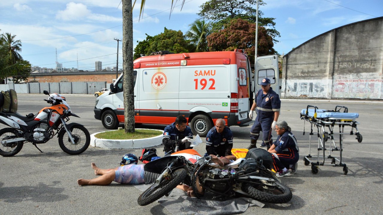 Samu alerta sobre o aumento dos atendimentos a vítimas de acidentes com motociclistas