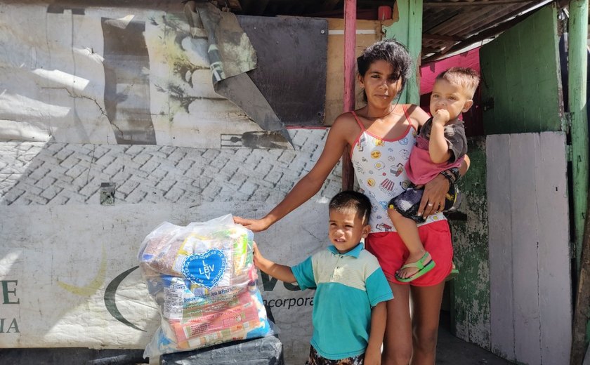 Famílias vulneráveis de Arapiraca e Taquarana serão assistidas pela LBV com mais de 3 toneladas em alimentos no combate à fome