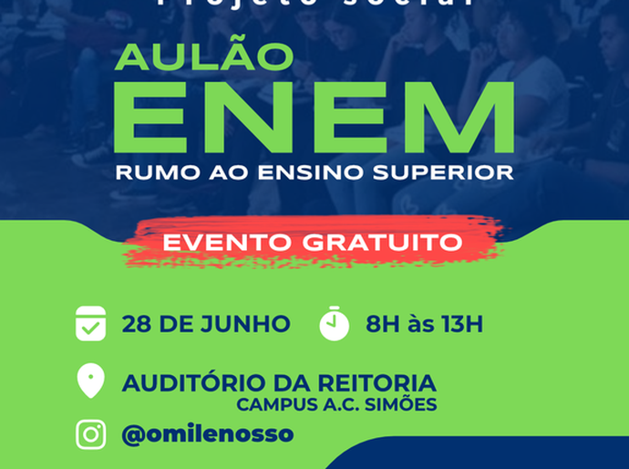Projeto 'O Mil é Nosso' abre inscrições para aulão gratuito para o Enem