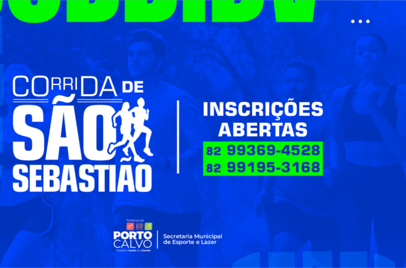 Secretaria de Esportes de Porto Calvo abre inscrições para a tradicional corrida do co-padroeiro São Sebastião