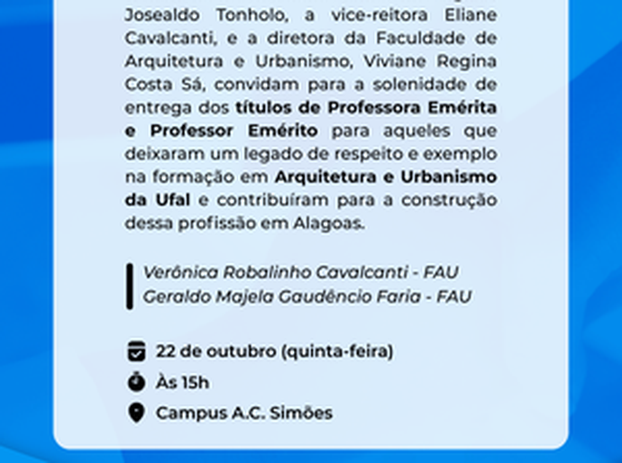 Geraldo Majela e Verônica Robalinho recebem título honorífico de Professor Emérito