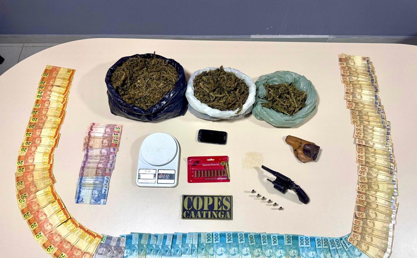 PM apreende armas e drogas durante ocorrências em Mata Grande e Joaquim Gomes