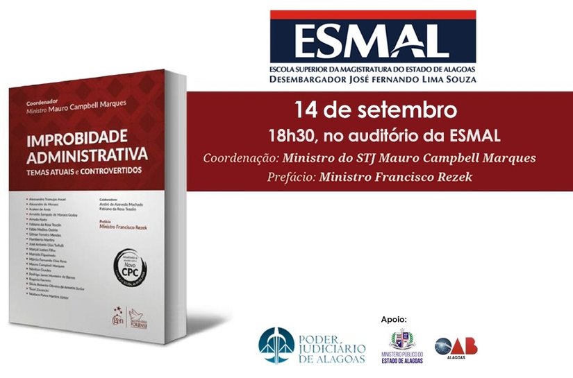 Lançamento do livro 'Improbidade Administrativa' ocorre nesta quinta (14)