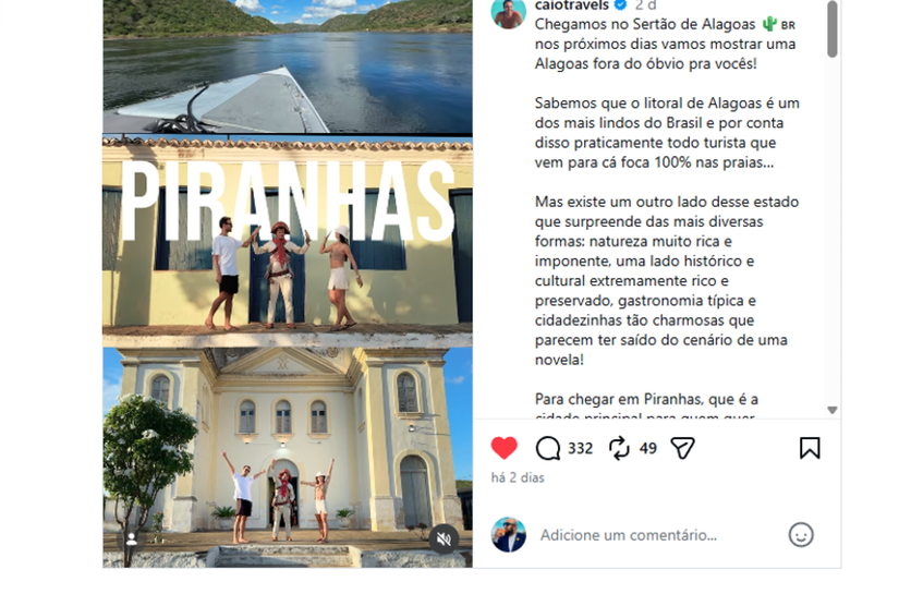 Setur promove Destino Alagoas em ação de marketing com influenciadores digitais