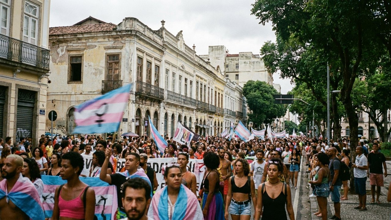 Marcha Trans & Travesti reúne participantes no Centro do Rio