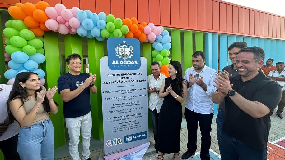Prefeito de Anadia e governador inauguram creche CRIA