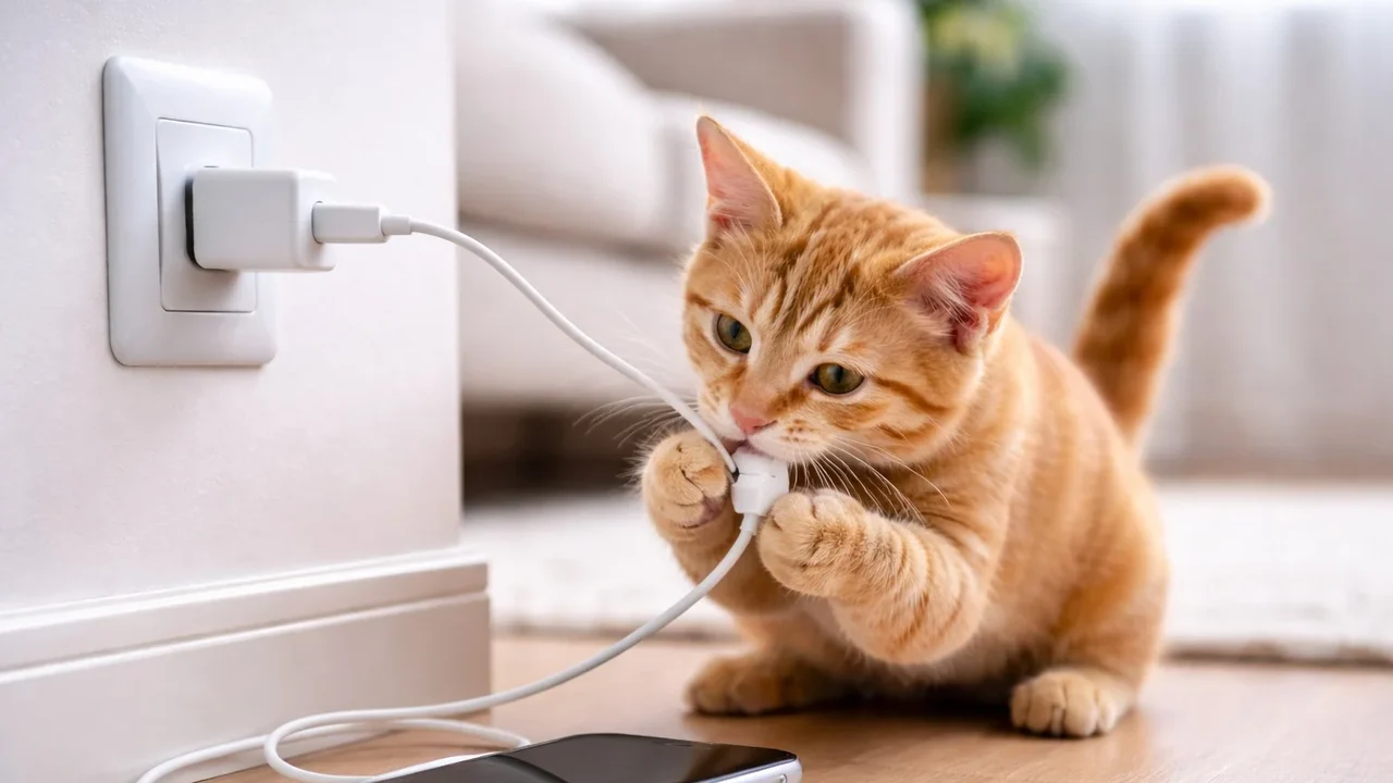 Fios e carregadores ampliam acidentes elétricos com pets em ambientes residenciais