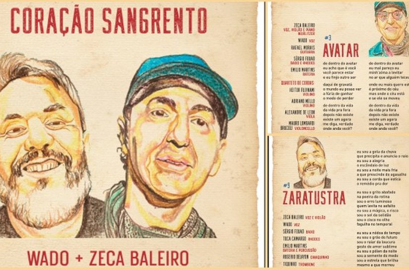 Zeca Baleiro e Wado lançam o álbum ‘Coração Sangrento’