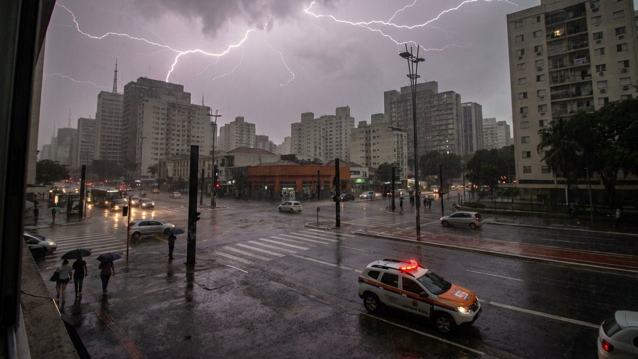 Chuva com raios e trovão coloca SP em atenção; Defesa Civil emite alerta