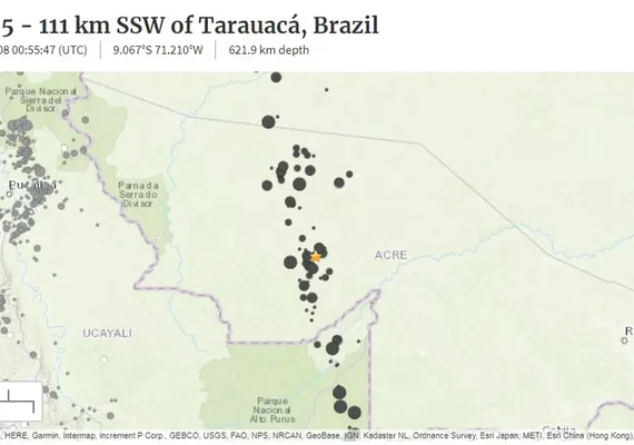 Terremoto com magnitude 6.5 no Acre é o maior já registrado na história do Brasil