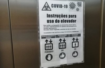 Elevador favorece contaminação pelo novo coronavírus