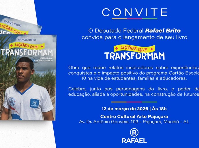 Deputado Rafael Brito lança livro com histórias emocionantes de transformação por meio da educação