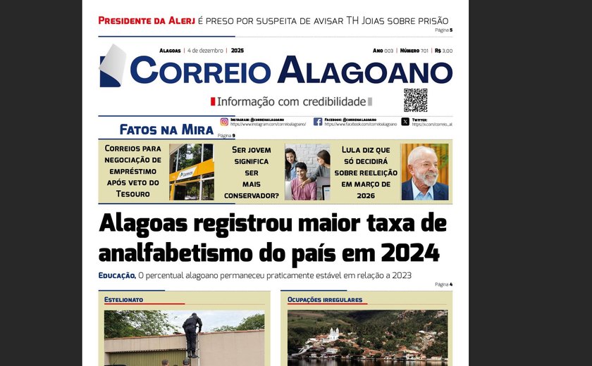 Alagoas registrou maior taxa de analfabetismo do país em 2024
