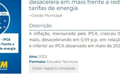 Informativo CNM de Inflação aponta crescimento de 0,47%; índice desacelera no mês de maio