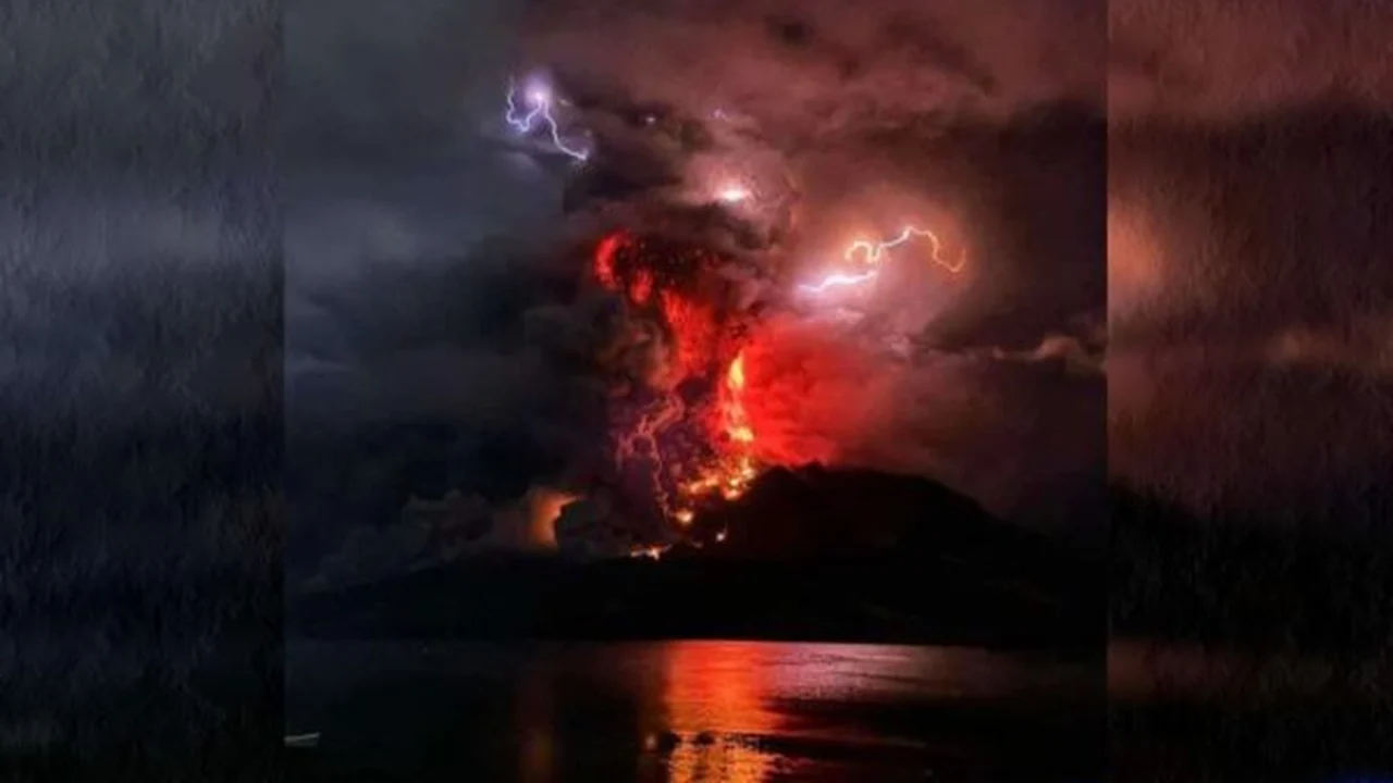 Vulcão em erupção na Indonésia provoca alerta de tsunami e fecha aeroporto