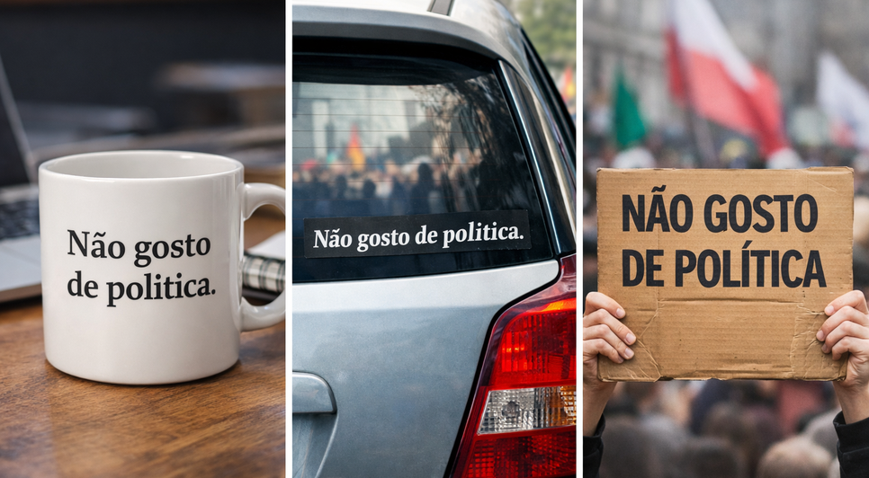 Não gosto de política em diferentes contextos