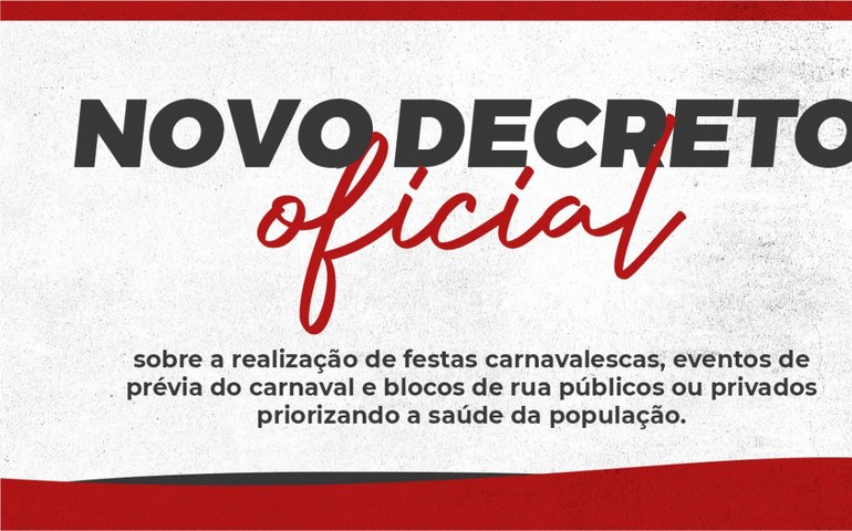 Decreto municipal da Prefeitura de Penedo suspende festas públicas e privadas durante o período do Carnaval