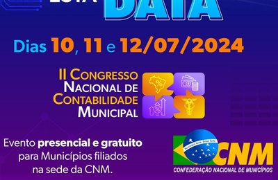 CNM abre inscrições para o 2º Congresso de Contabilidade Municipal