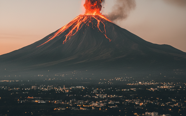 Confira o momento da explosão do Popocatépetl