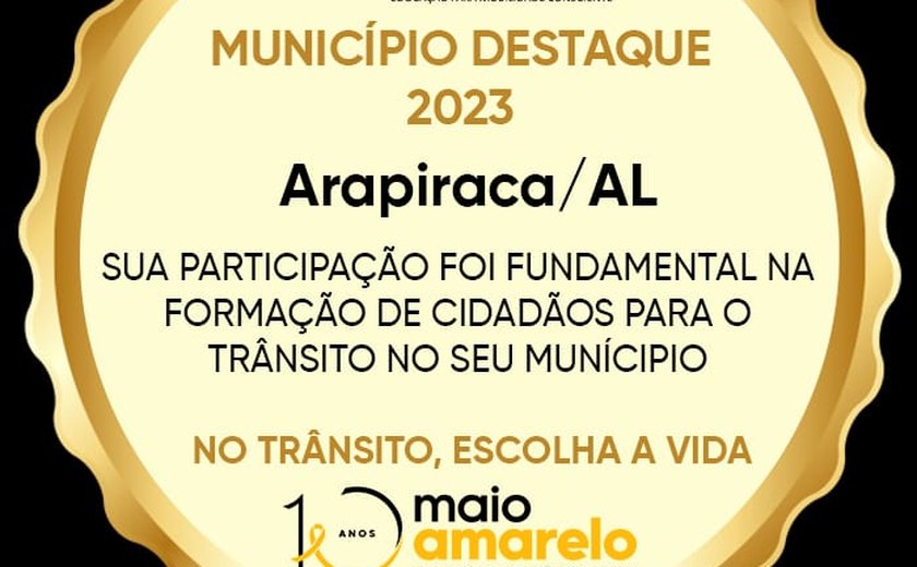 Projeto de educação no trânsito de Arapiraca ganha prêmio nacional