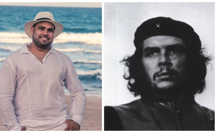 Jose Guevara ao lado do avô, Che Guevara