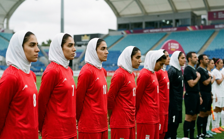 Jogadoras do Irã permanecem em silêncio durante hino nacional na estreia da Taça da Ásia