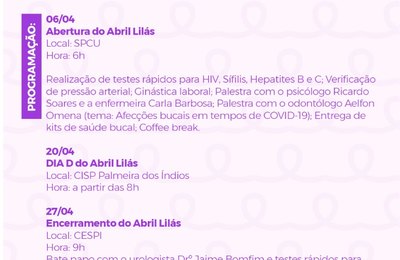 Secretaria de Saúde realiza ações de prevenção ao Câncer de Testículos, em Palmeira