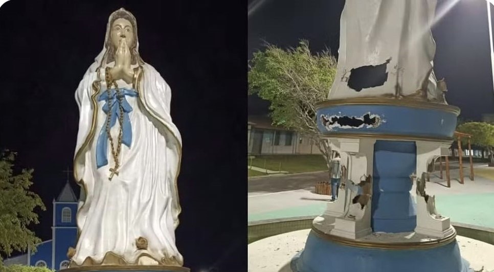 Imagem de Nossa Senhora de Lourdes em Pirambu / Foto: Foto: Redes Sociais