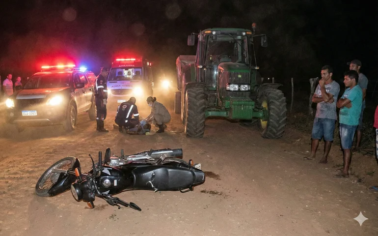 Jovem de 22 anos morre após colisão entre moto e trator na zona rural de Feira Grande