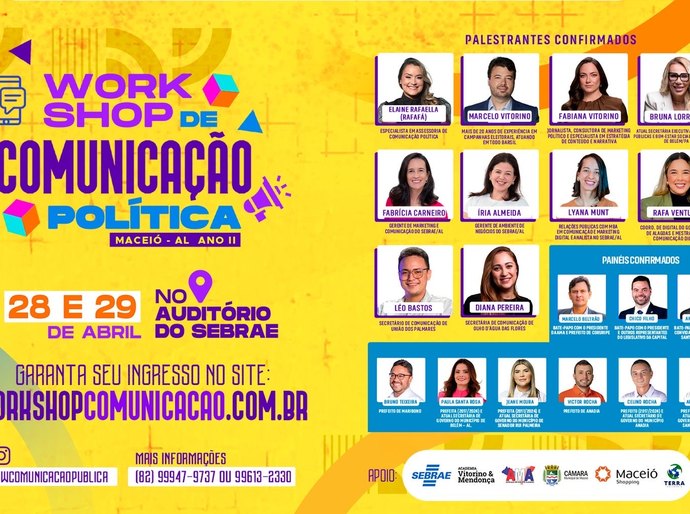 Maceió: II edição do Workshop de Comunicação Política contará com palestra de uma das maiores referências do marketing político no Brasil